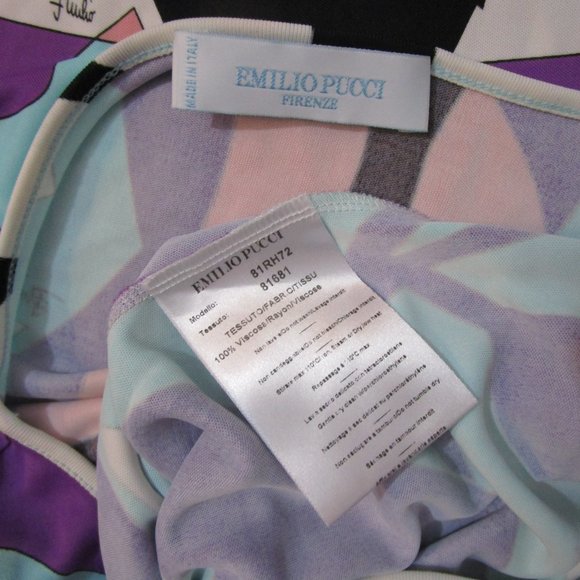 Rayon Dress Retired Bright Graphic Abstract Print Border Italy - Picture 8 of 13